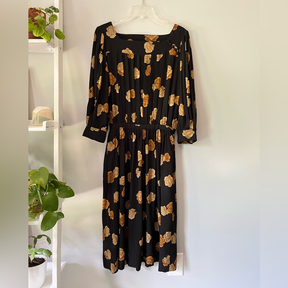 Vintage Albert Nipon Silk Floral Dress